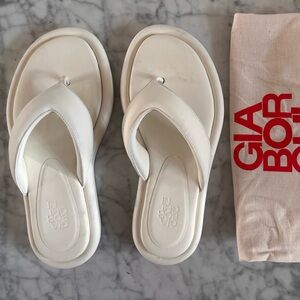 Gia Borghini Leather Flip Flops